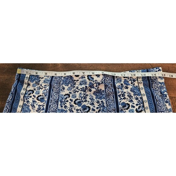 Divided By H&M Floral Boho Hippie Flare Blue White Pants Size Medium - Picture 5 of 12